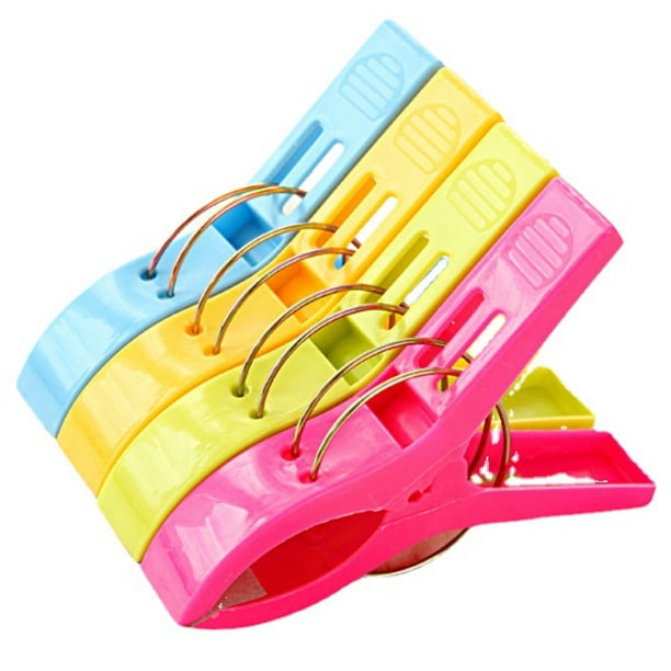 Clips para toallas de playa Clips para sillas Soporte para toallas, pinzas de plástico para ropa Abrazaderas para colgar, amarillo, azul, verde, rojo
