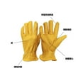 thumbnail image 2 of Household Protection Equipment Housework Repairing Welding Garden Safety Hide Leather Work Gloves ,Durable Material, 2 of 4