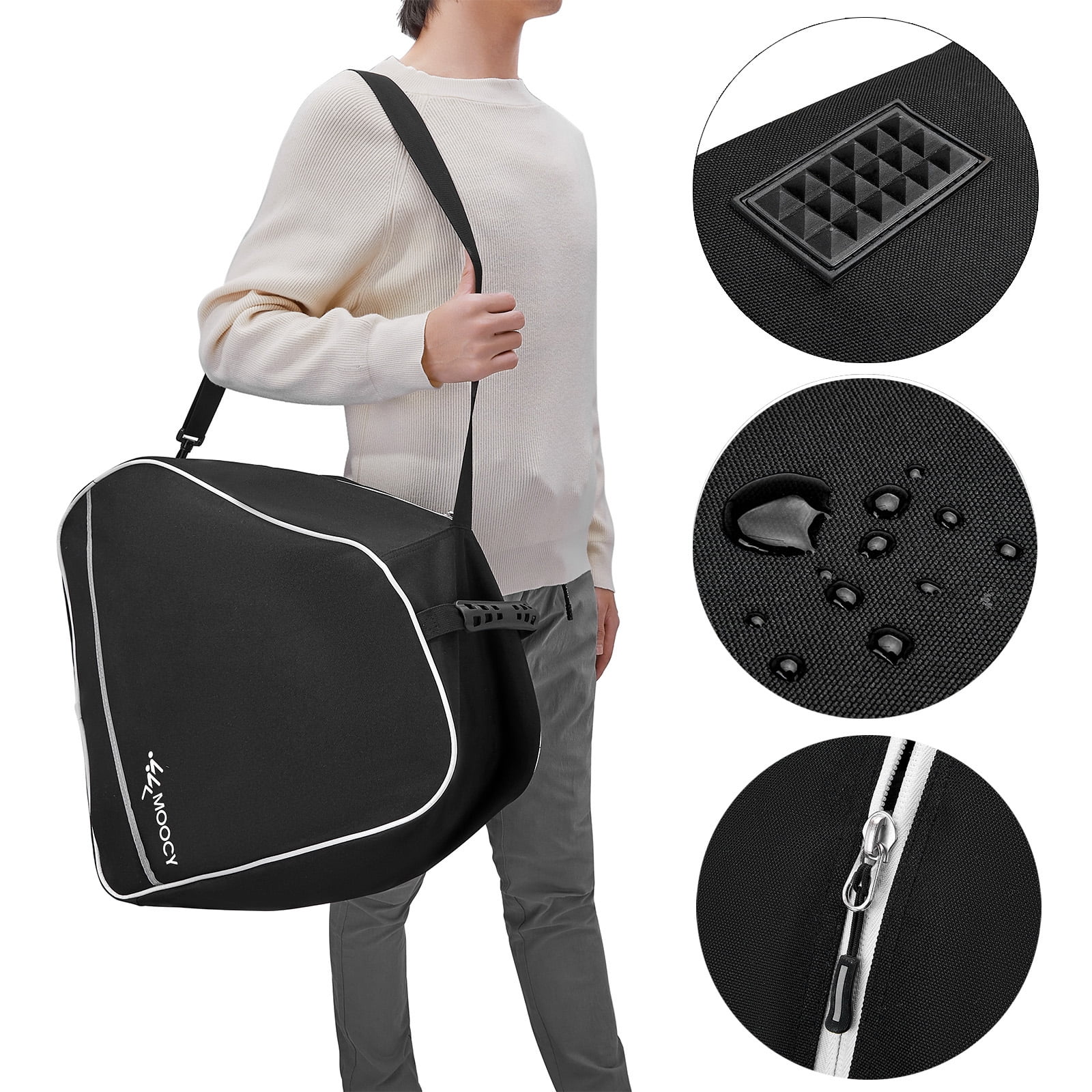 Moocy Ski Boot Bag -Ski Boots Snowboard Boots Bag Waterproof Travel Boot Bag for Ski Helmets, Goggles, Gloves, Ski Apparel & Boot Storage
