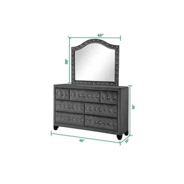 Sophia - 7 Drawer Dresser - Dark Gray