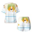 thumbnail image 5 of Lsque Corgi In The Shower Cap Bathing Women's Short-Sleeved Pajama Set - 2 Piece Soft and Lightweight Sleepwear Set-3X-Large, 5 of 9
