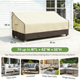 thumbnail image 3 of MR. COVER Outdoor Couch Cover Waterproof, Patio Furniture Covers for 3-Seater Couch Fits up to 81"W x 42"D x 35"H, Heavy Duty Patio Sofa Cover, Anti-UV, Rip-Proof, Fade Resistant, Brown & Khaki, 3 of 10