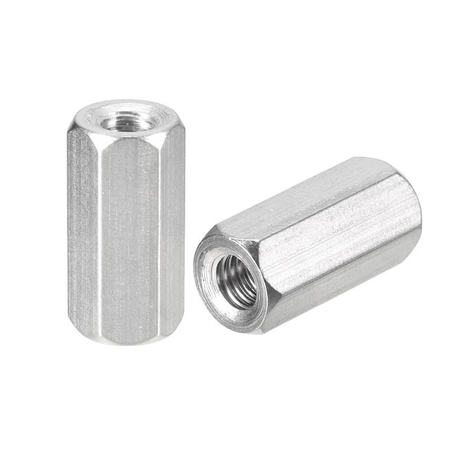 Unique Bargains M6 x 1-Pas 25mm Longueur Écrous d'Accouplement, 8 Pack 304 Acier Inoxydable Hexagonal Écrous d'Accouplement