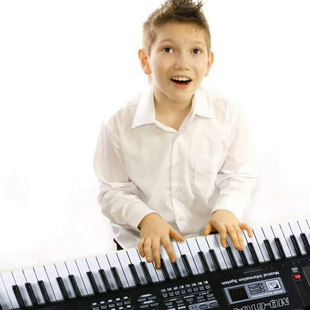 QiShi 61-Key Digital Music Piano Keyboard - Portable Electronic Musical Instrument - with (Best Electronic Keyboard For Kids)