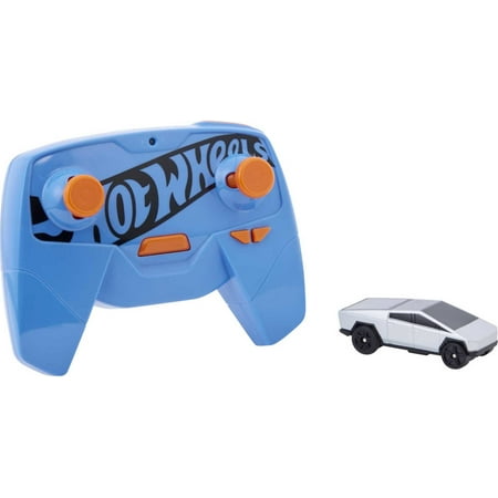 Hot Wheels RC Battery-Powered Tesla Cybertruck in 1:64 Scale & USB Rechargeable Controller