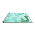 thumbnail image 2 of Ahgly Company Machine Washable Indoor Rectangle Abstract Turquoise Blue Modern Area Rugs, 4' x 6', 2 of 4