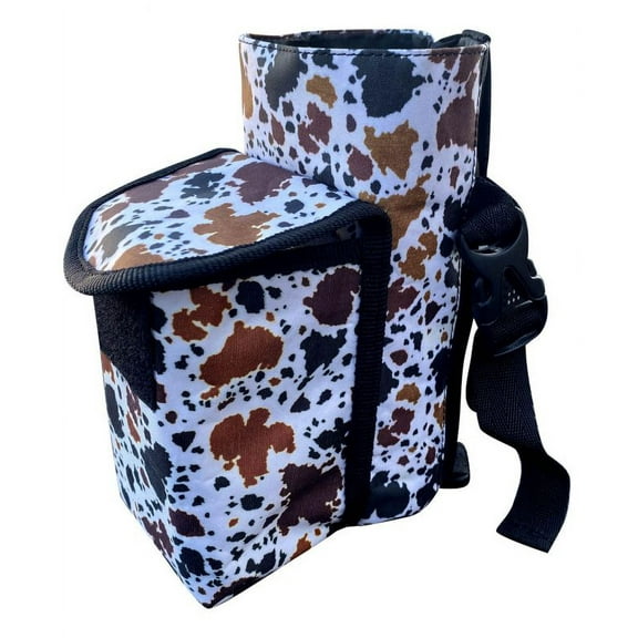 Showman Insulated Nylon Cow Print Bottle Carrier w/ Pocket