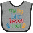thumbnail image 3 of Inktastic My Big Bro Loves Me Little Brother Sister Boys or Girls Baby Bib, 3 of 4