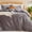 Gray, variant on Mosluna Duvet Cover Queen Size, 3 Piece Washed Microfiber Bedding Sets, All Season Breathable Comforter Cover, Gray