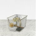 thumbnail image 6 of Spectrum Diversified Scoop Steel Wire Stackable Storage Basket for Kitchen, Pantry, Closet and Garage, Small, Satin Nickel, 6 of 7