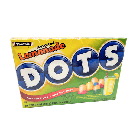 Lemonade Dots (6 Pack) - Chewy Assorted Fruit-Flavored Gummy Candy – (6.5 oz Boxes, 47 Pieces Per Box)