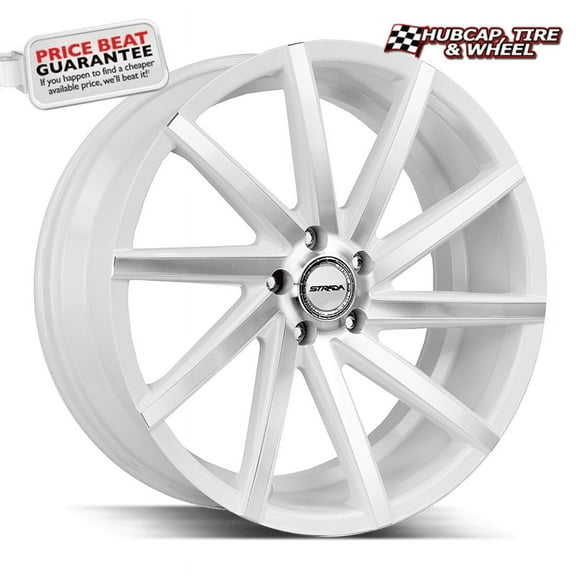 Strada SEGA White Machined - 22X9-5x115 Bolt Pattern, 15 Offset