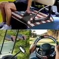 thumbnail image 2 of Jeiento Golf Cart Seat Cover 4 Set with Steering Wheel Cover and Golf Cart Flags Golf US Flag Unique Club Car Blanket Steering Wheel Cover Protector 2PCS Club Car Flag Golf Cart Accessories, 2 of 5