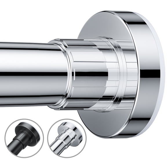 TITGIPE No Drill Telescopic Shower Curtain Rod | 26-76" Adjustable Anti-Skid Spring Tension Rod | Rust-Resistant Stainless Steel | shower rods for bathroom