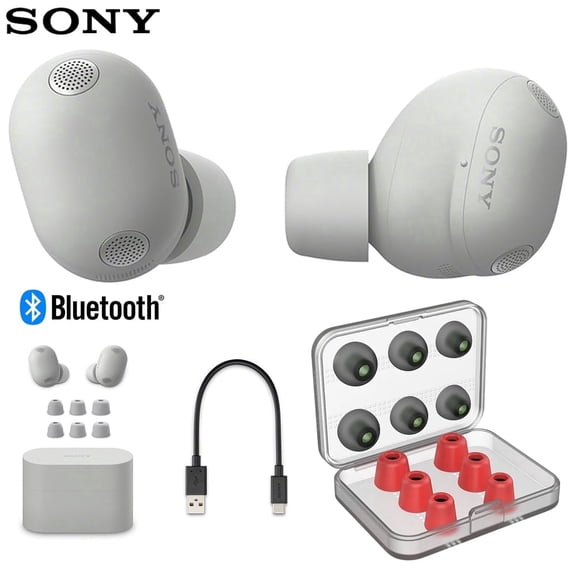 Sony WF-1000XM6 The Best Truly Wireless Noise Cancelling Earbuds (2026 Model), Bluetooth in-Ear Headphones Studio-Quality Sound Upto 24hr Battery, Silver Bundle w/ Deco Essentials 6 Pairs Earbud Tips