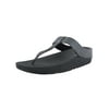 Fitflop Womens Mina Shimmer Denim Toe Thong Sandals, All Black, US 11