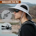 thumbnail image 5 of HOMEYA Wide Brim Sun Hat for Men & Women, Waterproof UV Protection Bucket Bonnie Cap Fishing Hiking Beach Garden, Light Gray, 5 of 9