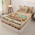 thumbnail image 2 of Homewish Leopard Print Camper Zipper Twin Comforter Sets with Fitted Sheet and 2 Pillowcases,Kids Happy Camping Zipper Bedding Set For Girl Boys,Black Reversible,4-Piece, 2 of 7