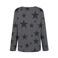thumbnail image 6 of ZQUUVOU Women's Star Print T-Shirts Long Sleeve Asymmetrical Button Collar Loose Casual Graphic Tops Streetwear Olive Green, 6 of 7