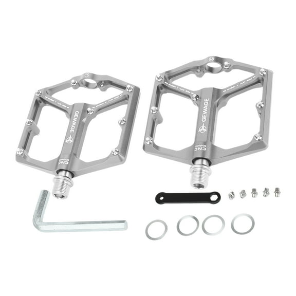 Unique Bargains Foot Peg Footrests Fit 9/16 Inch Axles Durable Rear Bicycle Pedal Aluminum Alloy 1 Pair Titanium Tone