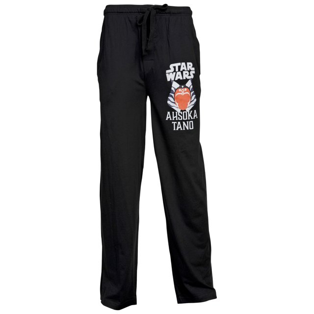 Star Wars Ahsoka Tano Character Face and Text Pajama Sleep Pants-Medium (32-34)