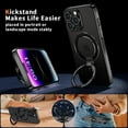 thumbnail image 3 of for iPhone 14 Pro Max Phone Case with Magnetic Invisible Stand [Compatible with MagSafe][Crystal Clear PC Back] Non-Slip Soft Bumber with Ring Holder for Women Men 6.7 inch-Black, 3 of 14