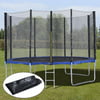 Trampoline 14 Inch/12 Feet Round Trampoline Enclosure Net Replacement Netting 4 Arch 8 Poles Exercise Safety Protecting Fitness Equipment, Black