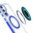 thumbnail image 2 of For Samsung s25 Plus/s24 Plus Matching Color Frame Strong Magnetic Ring Circle Transparent HQ Thick Hybrid - Blue, 2 of 3