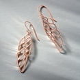 thumbnail image 4 of Bling Jewelry Womens Rose Gold Plated Angel Wing Feather Dangle Earrings in  Sterling Silver, 4 of 5