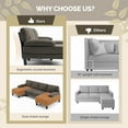 thumbnail image 7 of Ktaxon U-Shaped Sectional Sofa Set with Chaise, 4-Seater Blended Chenille Couch for Living Room, Apartment, Easy Assembly Brown, 7 of 7