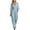 Light Blue, variant on MLCDZ Cotton Linen Wide Leg Jumpsuit for Women V Neck Five Button Sleeve High Waist One Piece Outfit Casual Summer Vacation Rompers with Pockets