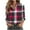Multicolor 1, variant on hotojiny Womens Button Down Shirts Trendy Casual Plaid Long Sleeve Lapel Blouse Lounge Spring Summer Tops