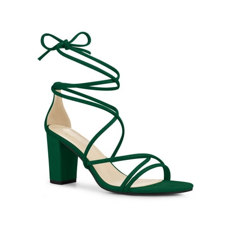 

Perphy Women s Chunky Heel Sandal Strappy Lace up Sandals