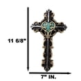 thumbnail image 2 of Rustic Turquoise Heart With Floral Scrollwork And Heart Spike Nails Wall Cross, 2 of 10