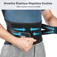 thumbnail image 3 of Lumbar Support Belt Supports Lower Back and Back Pain Relieves 4 Springs Support Adjustable Double Strap for Men and Women, XL, Black, 3 of 5