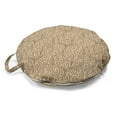 thumbnail image 1 of Beige Round Floor Cushion with Handle, Baroque Floral Swirls Damask Pattern Classic Victorian Style in Retro Antique Background, Pillow for Living Room & Dorms, 18" Round, Beige, by Ambesonne, 1 of 4