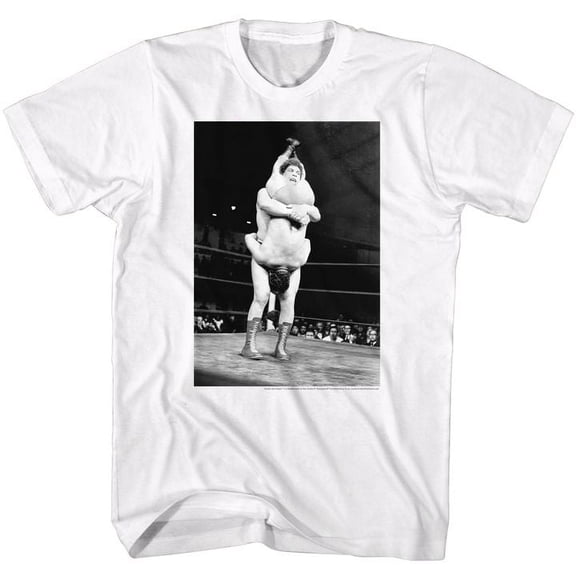 Andre The Giant Shake Down White Adult T-Shirt 5Xl