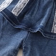 thumbnail image 5 of Shadoumai Girls Embroidered Short Sleeve Top Denim Shorts Summer Outfit Bow Cute Details Casual Playful Ensemble For Toddler Kid Back to School Outfits, 5 of 7