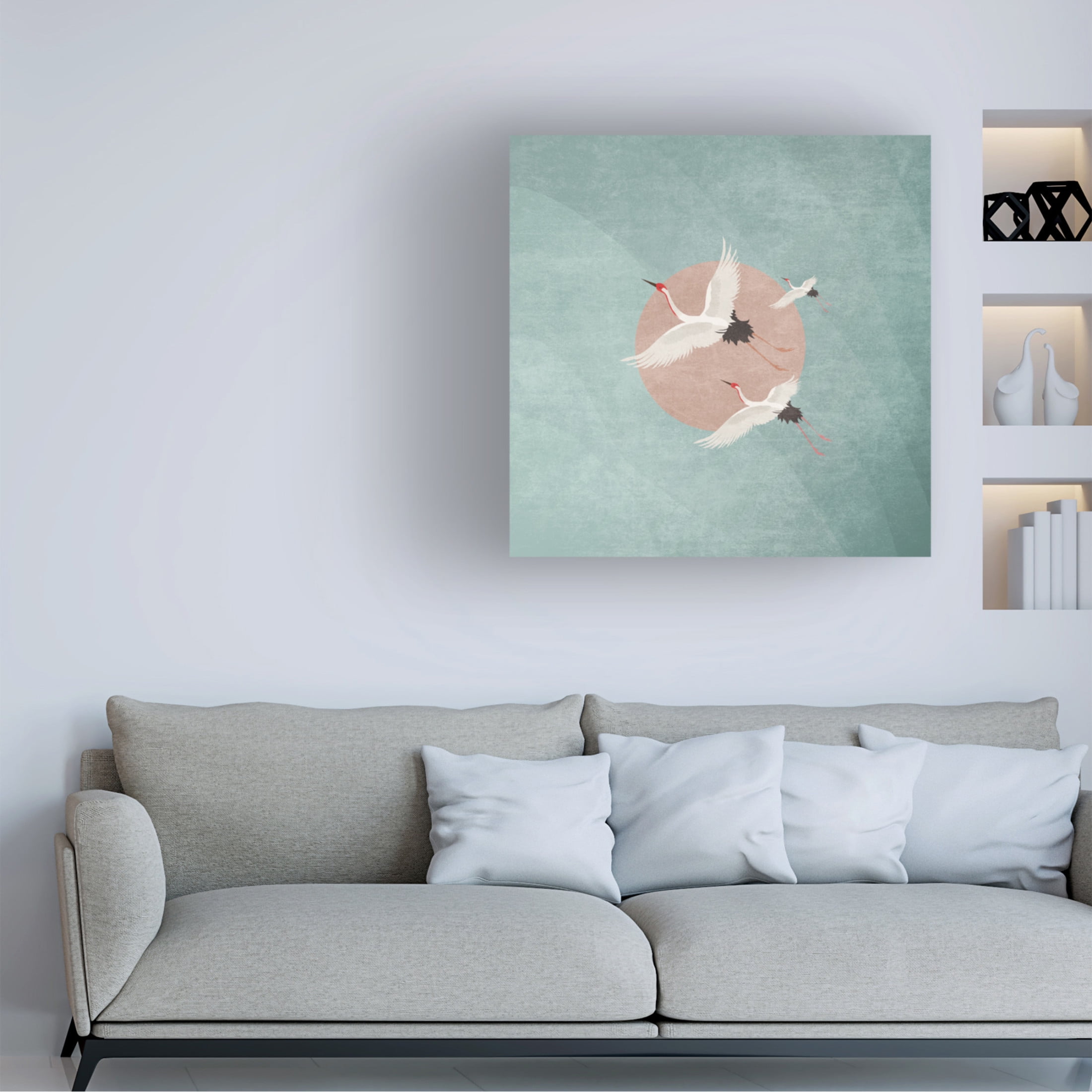 Trademark Fine Art Emel Tunaboylu Turnalar Mavimsi Pembe Gunes Canvas Wall Art