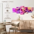 thumbnail image 4 of Elephant Stock Abstract Pastel Floral Hues Wall Art - Horizontal Multi Panel Canvas - Living Room Wall Decor - Abstract Multi Panel - Pink And Yellow Decor - 29" x 12", 4 of 4