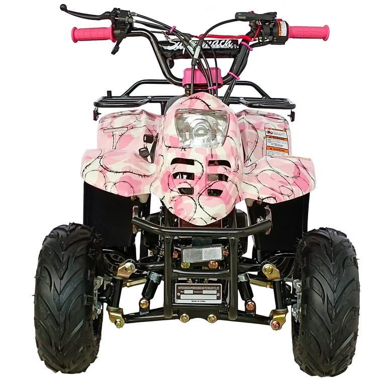 Supermach 110cc 4-Stroke Kids ATV, Pink Camo Quad with Automatic