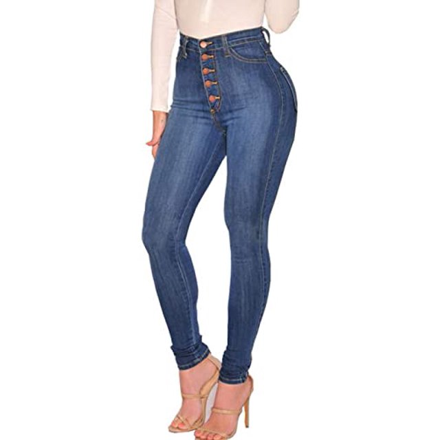 Women's Skinny Fit Jeans Stretch High Waisted Denim Jeggings with Pockets WD.WDQZL Hogar