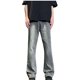 thumbnail image 2 of Pantalones vaqueros largos para hombre, con cremallera, lavados, elásticos, tendencia para exteriores, pantalones de pierna ancha, pantalones vaqueros para hombre, pantalones de algodón., 2 of 8