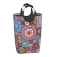 thumbnail image 6 of DouZhe 50L Rectangular Laundry Basket, Abstract Ethnic Mandala Flowers Prints Waterproof Foldable Laundry Hamper with Aluminum Handles, 6 of 6