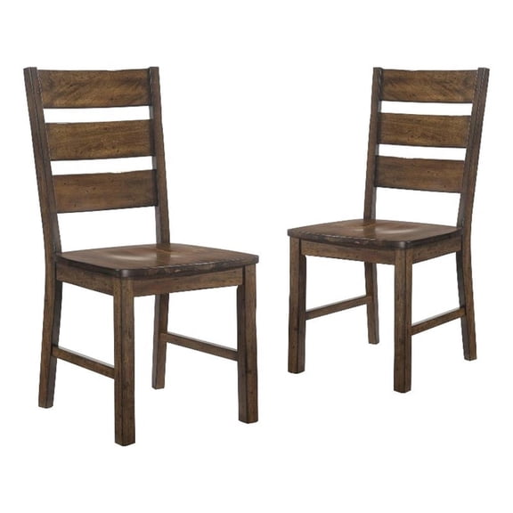 Furniture of America Elsbeth Wood Dining Side Chair in Walnut (Set of 2)