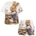 thumbnail image 3 of Easter Bunnies Rabbits Print Women'S Pajamas Set Summer Sleepwear Sets 2 Piece Lounge Set, 3 of 7
