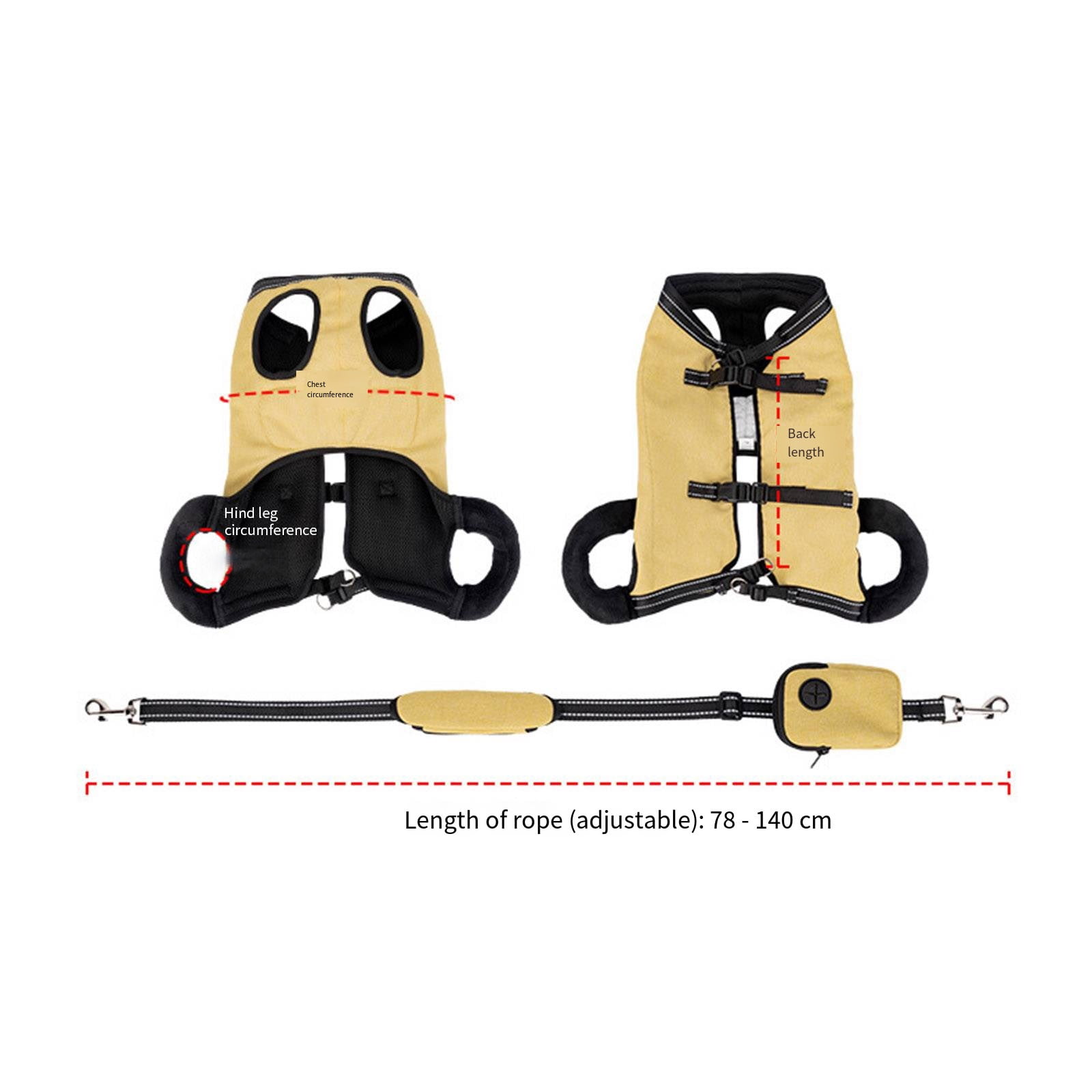 Ergonomic Shock Absorbing Dog Lift Harness Full Body Support Vests For Senior Canines Adjustable Strap for Outdoor Use
