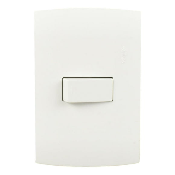 Interruptor Pulsador Schneider 127V 10A Placa Blanco