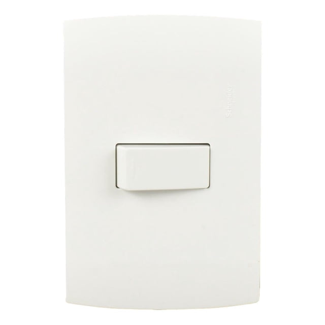 Interruptor Pulsador Schneider 127V 10A Placa Blanco