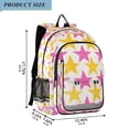 thumbnail image 2 of FORMRS School Backpack 17" Student Travel Bag with Laptop Compartment, Yellow Pink Stars, 2 of 7